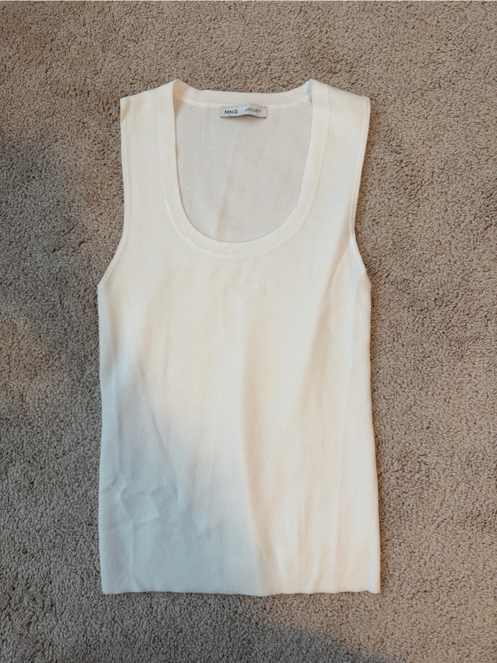 Mango Cream Knit Scoop Neck Camisole